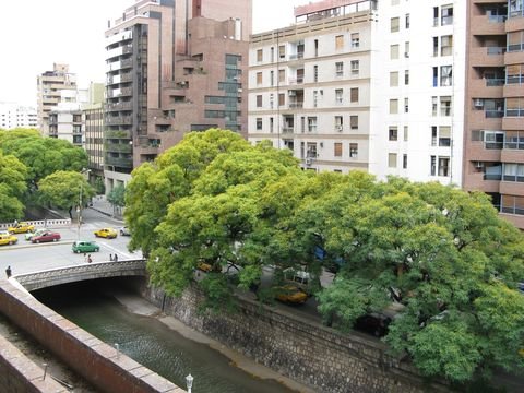 La Cañada, the stone-walled stream lined with trees in central Córdoba
